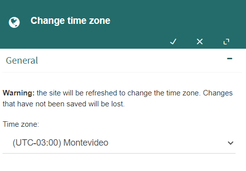 Time zone preference panel