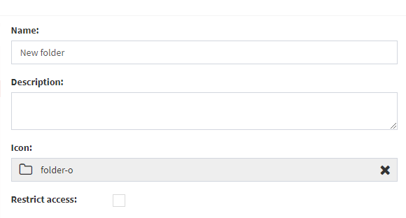 Sidebar folder configuration