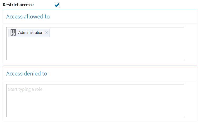 Restrict permissions for sidebar menu links and folders